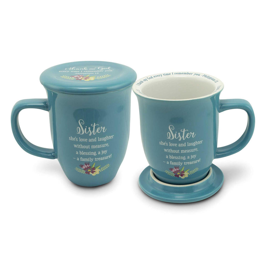 I Thank My God For You Sister Blue Coaster Mug