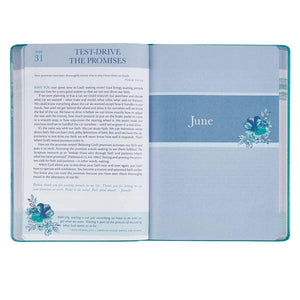 Growing in Grace Teal Faux Leather Daily Devotional - Cheri Fuller & Jennifer Kennedy Dean