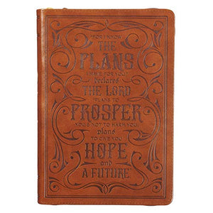 I Know the Plans Jeremiah 29:11 Tan Zipper Closure Journal