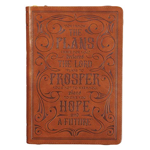 I Know the Plans Jeremiah 29:11 Tan Zipper Closure Journal