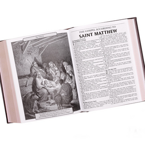 Personalized Bible Custom Text Dark Brown Faux Leather Hardcover King James Version Family Bible