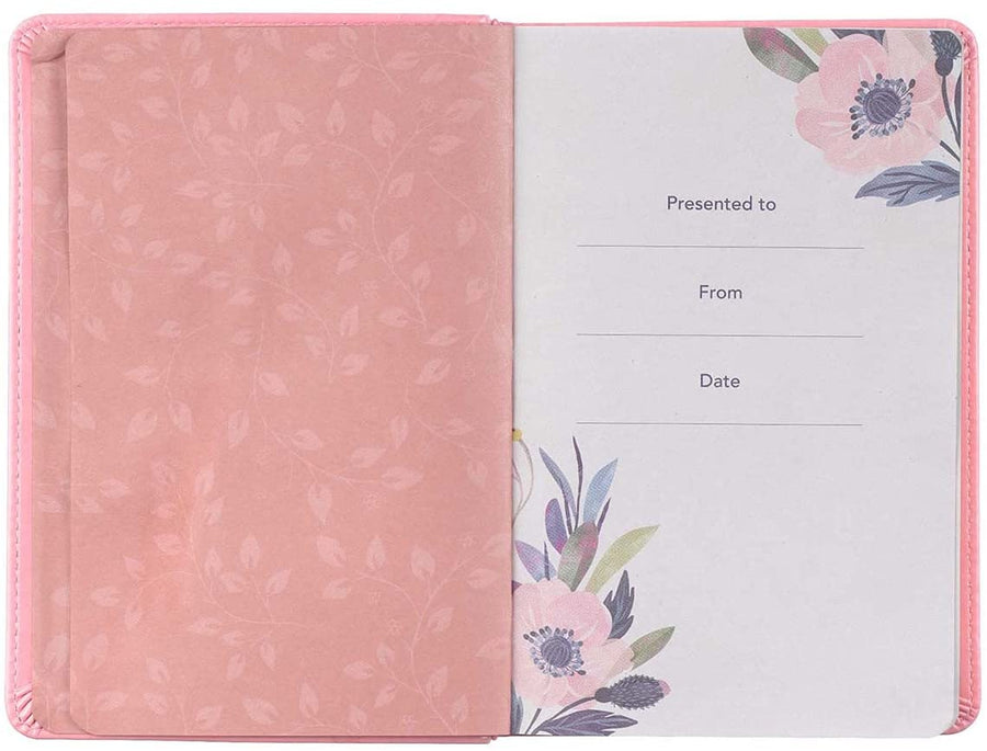 Personalized Devotional Daily Light for Women Pink Faux Leather