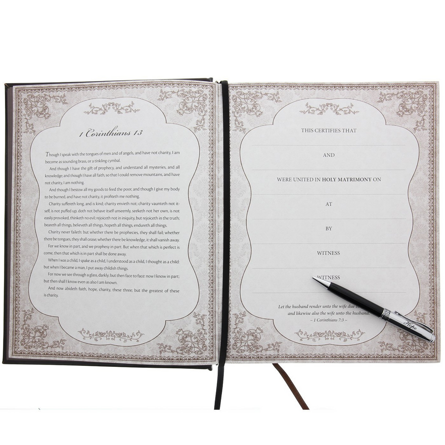 Personalized Bible Custom Text Dark Brown Faux Leather Hardcover King James Version Family Bible